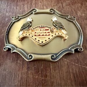 Vintage Harley Davidson Brass Belt Buckle The Boss Twin Eagles Raintree USA 70s